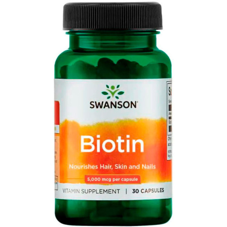 Swanson Biotin 5,000 mcg (30caps)