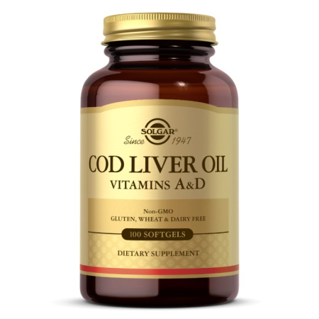 Solgar Cod Liver Oil Vitamins A and D (100sgels)