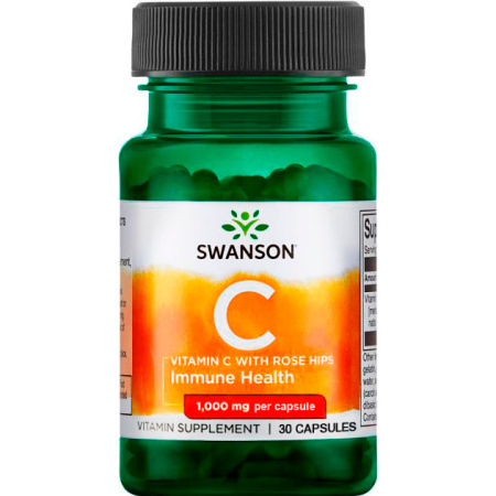 Swanson Vitamin C with Rose Hips 1,000 mg (30caps)