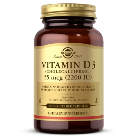 Solgar Vitamin D 3 (Cholecalciferol) 55 mcg (2200 IU) (100vcaps)