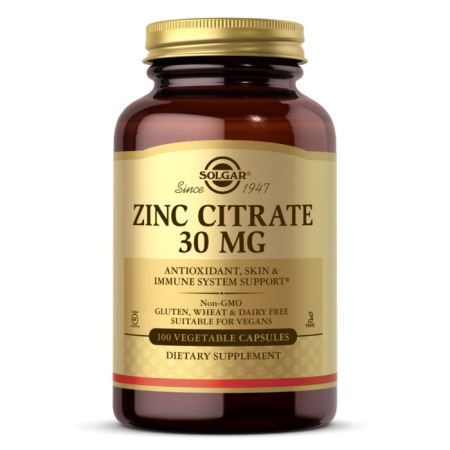 Solgar Zinc Citrate 30 mg (100vcaps)