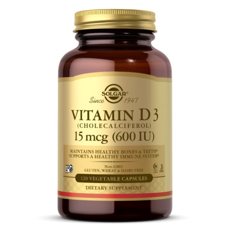 Solgar Vitamin D 3 (Cholecalciferol) 15 mcg (600 IU) (120vcaps)