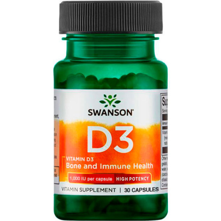 Swanson Vitamin D3 1,000 IU (30caps)