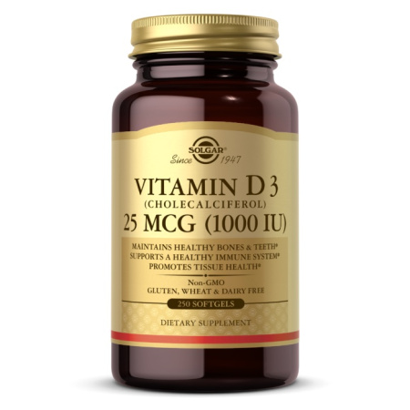 Solgar Vitamin D 3 (Cholecalciferol) 25 mcg (1000 IU) (250sgels)