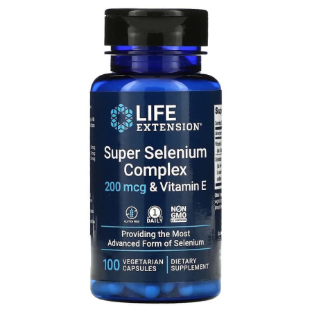 Life Extension Super Selenium Complex 200 mcg and Vitamin E (100vcaps)