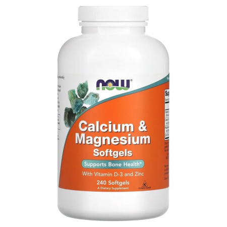 Now Calcium Magnesium with Vitamin D-3 and Zinc (240sgels)