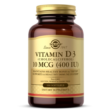 Solgar Vitamin D 3 (Cholecalciferol) 10 mcg (400 IU) (100sgels)