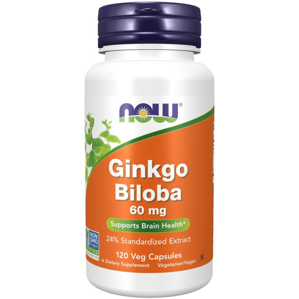 Now Ginkgo Biloba 60mg (120vcaps)