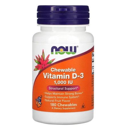 Now Chewable Vitamin D-3 1000 IU (180жев.таб.) (фруктовый)