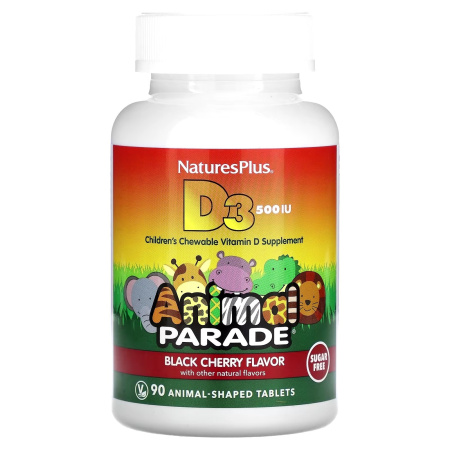 NaturesPlus D3 500IU Animal Parade Sugar Free (90 жев.таб.)